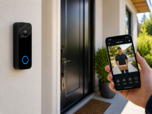 Smart doorbell camera installation for entry monitoring